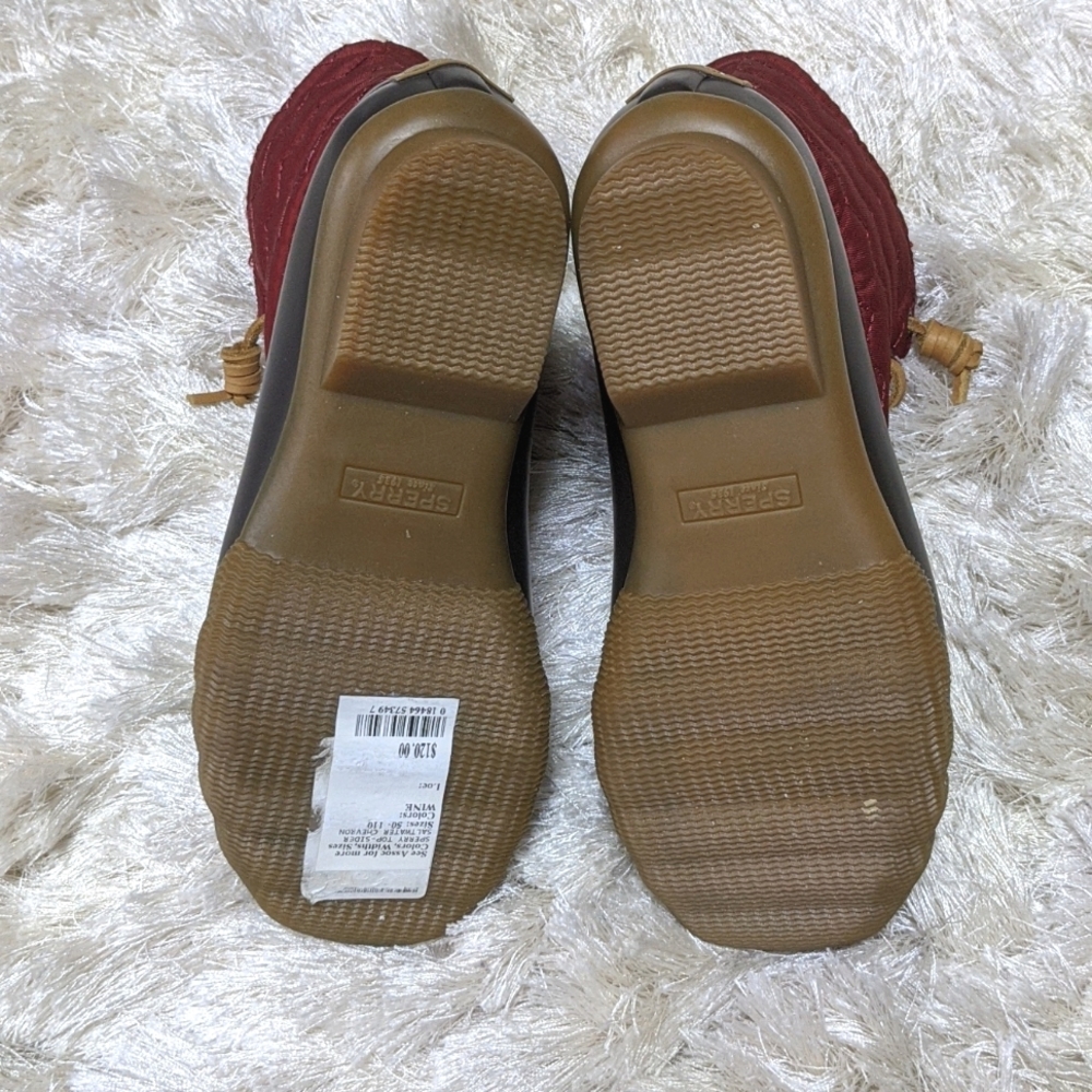 Women's Sperry Top Sider Saltwater Chevron Red Boots 6 - Picture 7 of 9